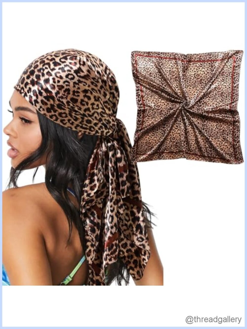 35" Large Satin Head Scarf for Women Silky Hair Wrap Bandana